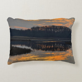 Sunset Waterscape Reflection Photo Pillow Dekokissen