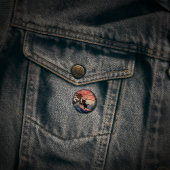 Sunset Wave Riding Cat Button