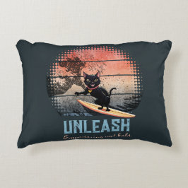 Sunset Wave Riding Cat Dekokissen