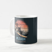 Sunset Wave Riding Cat Kaffeetasse (Vorderseite Links)
