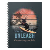 Sunset Wave Riding Cat Notizblock (Vorderseite)