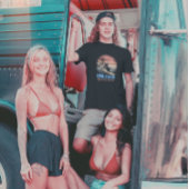 Sunset Wave Riding Cat T-Shirt