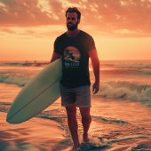 Sunset Wave Riding Cat T-Shirt