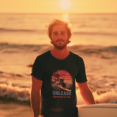 Sunset Wave Riding Cat T-Shirt