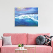 Sunset Wave Wrapped Canvas Leinwanddruck (Insitu (Wohnzimmer))