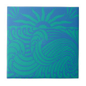 Sunset Waves Boho Beach Graphic Fliese (Vorderseite)