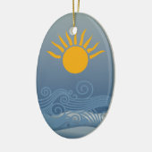 Sunset Waves Keramik Ornament (Links)