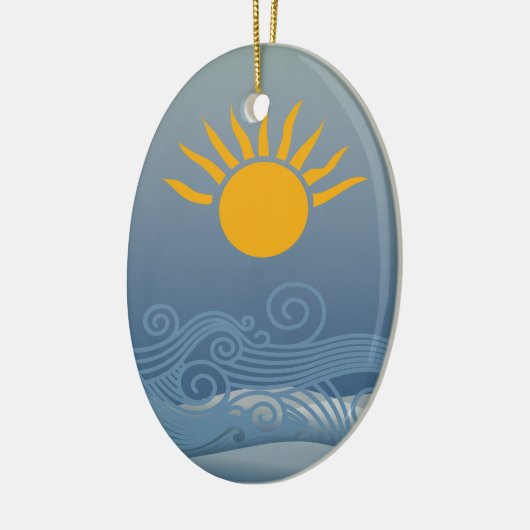 Sunset Waves Keramik Ornament (Links)
