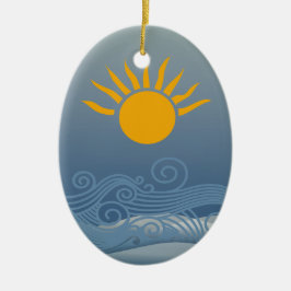 Sunset Waves Keramik Ornament