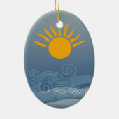 Sunset Waves Keramik Ornament (Hinten)