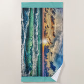 Sunset Waves Strandtuch (Vorderseite)