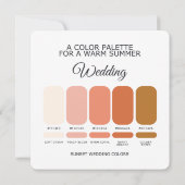 Sunset Wedding Color Palette Card Einladung (Rückseite)