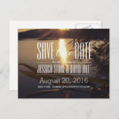 Sunset Wedding Lake Save the Date Ankündigungspostkarte (Vorne/Hinten)