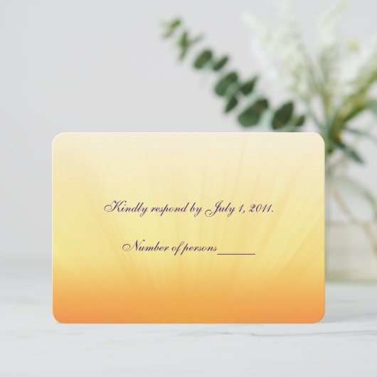 Sunset Wedding RSVP (Stehend Vorderseite)