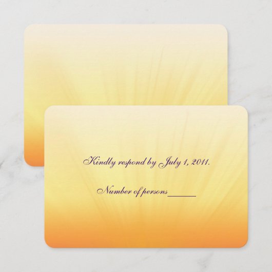 Sunset Wedding RSVP Karte (Vorne/Hinten)