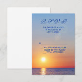 Sunset Wedding RSVP Karte (Vorne/Hinten)