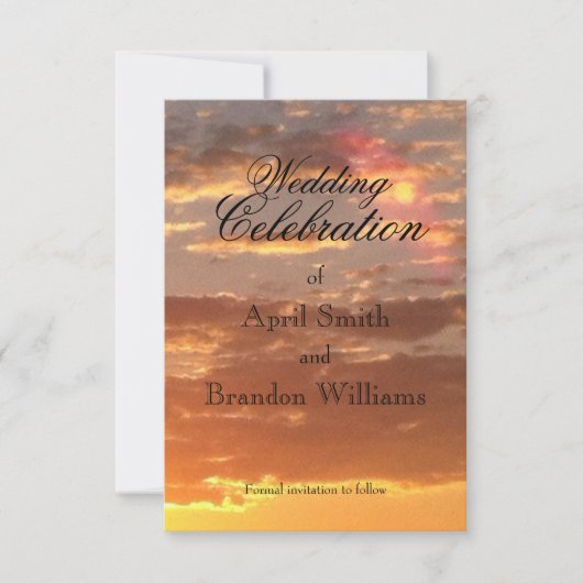 Sunset Wedding Save the Date (Vorderseite)