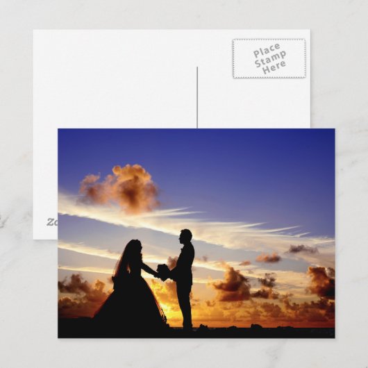 Sunset Wedple Postkarte (Vorne/Hinten)