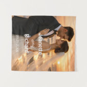 Sunset Weeding Beach Bride and Groom Wandteppich (Vorderseite (Horizontal))