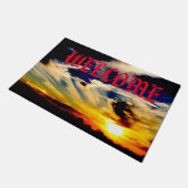 Sunset Welcome Fußmatte (Schrägansicht)