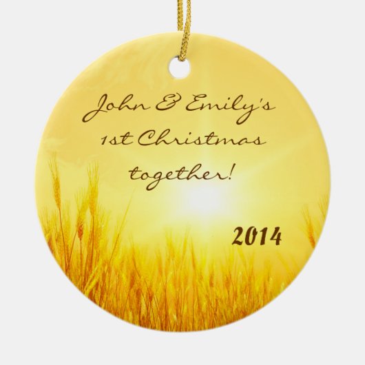 Sunset Wheat Country Personalisiert Name Ornament (Vorne)
