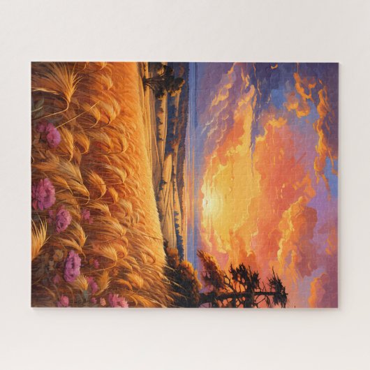 Sunset Wheat Field Jigsaw Puzzle (Horizontal)