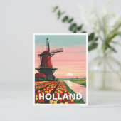 Sunset Windmill Niederlande Postkarte (Stehend Vorderseite)