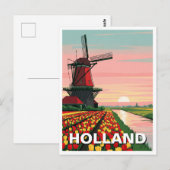 Sunset Windmill Niederlande Postkarte (Vorne/Hinten)