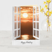 Sunset Window Geburtstagskarte Karte (Gelbe Blume)