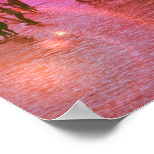 Sunset Windsurfing Poster Print (Ecke)