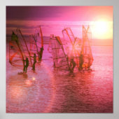 Sunset Windsurfing Poster Print (Vorne)