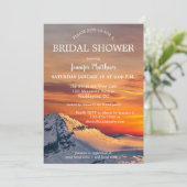 Sunset Winter Wonderland Bridal Dusche Einladung (Stehend Vorderseite)