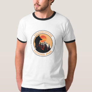 Sunset Wolf Art, Yellowstone National Park, Kreis T-Shirt
