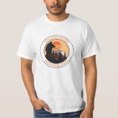 Sunset Wolf Art, Yellowstone Nationalpark, Circle T-Shirt (Vorderseite)