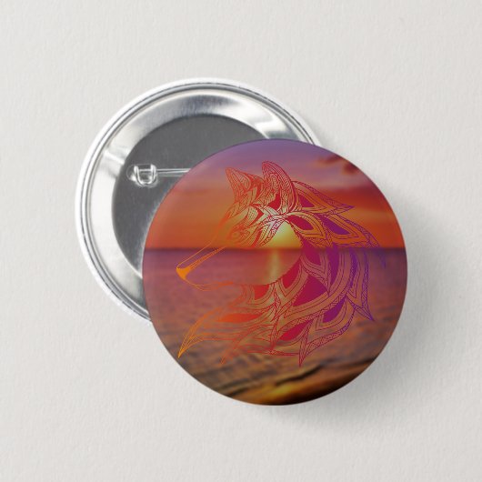 Sunset Wolf Button (Vorne & Hinten)
