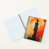 Sunset Woman Abstrakt Art Notizblock (Innenseite)
