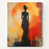 Sunset Woman Abstrakt Art Notizblock (Rückseite)