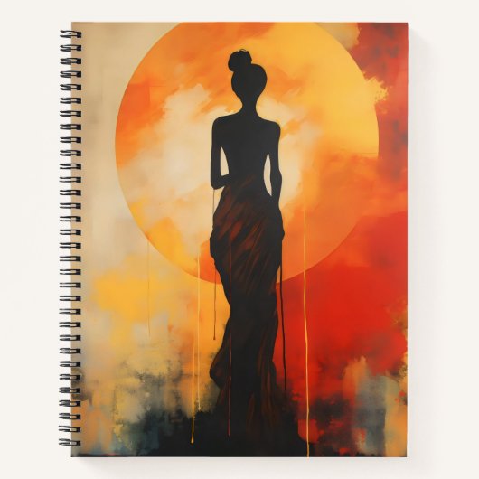 Sunset Woman Abstrakt Art Notizblock (Vorderseite)
