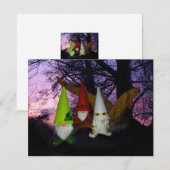 Sunset Woodland Gnomes Feiertagskarte (Vorne/Hinten)