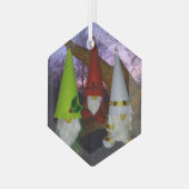 Sunset Woodland Gnomes Ornament Aus Glas (Vorderseite Links)