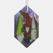 Sunset Woodland Gnomes Ornament Aus Glas (Vorderseite Rechts)