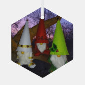 Sunset Woodland Gnomes Ornament Aus Glas (Rückseite)
