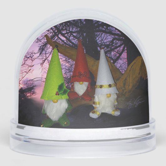 Sunset Woodland Gnomes Snow Globe Schneekugeln (Vorderseite)