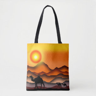 Sunset Wüste Camel Tote Bag Tasche
