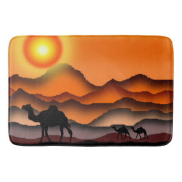 Sunset Wüste Camels Bath Mat Badematte