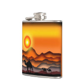 Sunset Wüste Camels Flask Flachmann (Links)