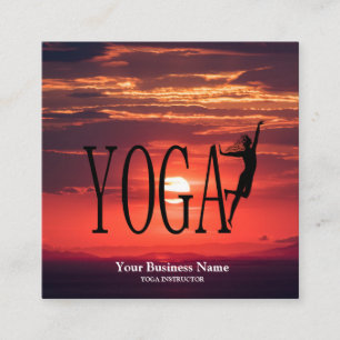 Sunset Yoga Quadratische Visitenkarte