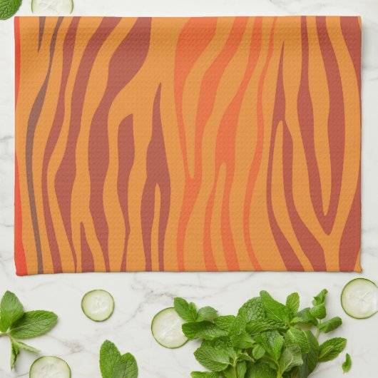 Sunset Zebra Abstrakt Geschirrtuch (Gefaltet)