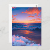 Sunset's Dance with the Ocean Waves Postkarte (Vorne/Hinten)