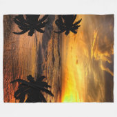 SUNSETS OZEAN SCENERY NATURE FLEECEDECKE (Vorderseite (Horizontal))